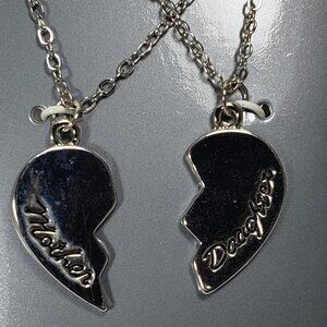 George Essentials Set of 2 - 16" Silver Tone Mother & Daughter Pendant Necklace